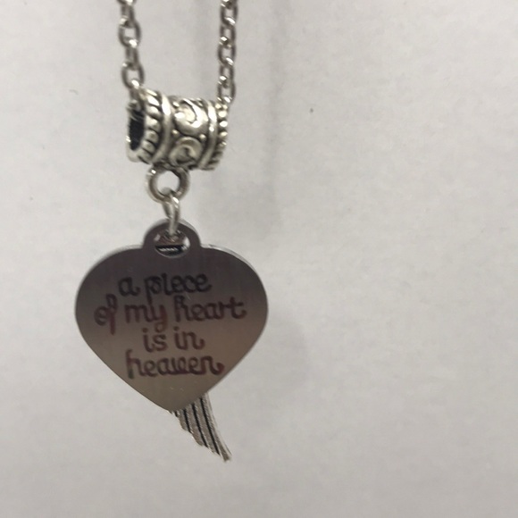 Piece of Heart in Heaven Necklace 18” Angel Wing - Picture 3 of 5
